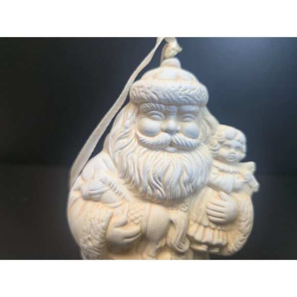 Vintage Old World Santa Bell Christmas Ornament White moving feet St Nick figure - Picture 8 of 12